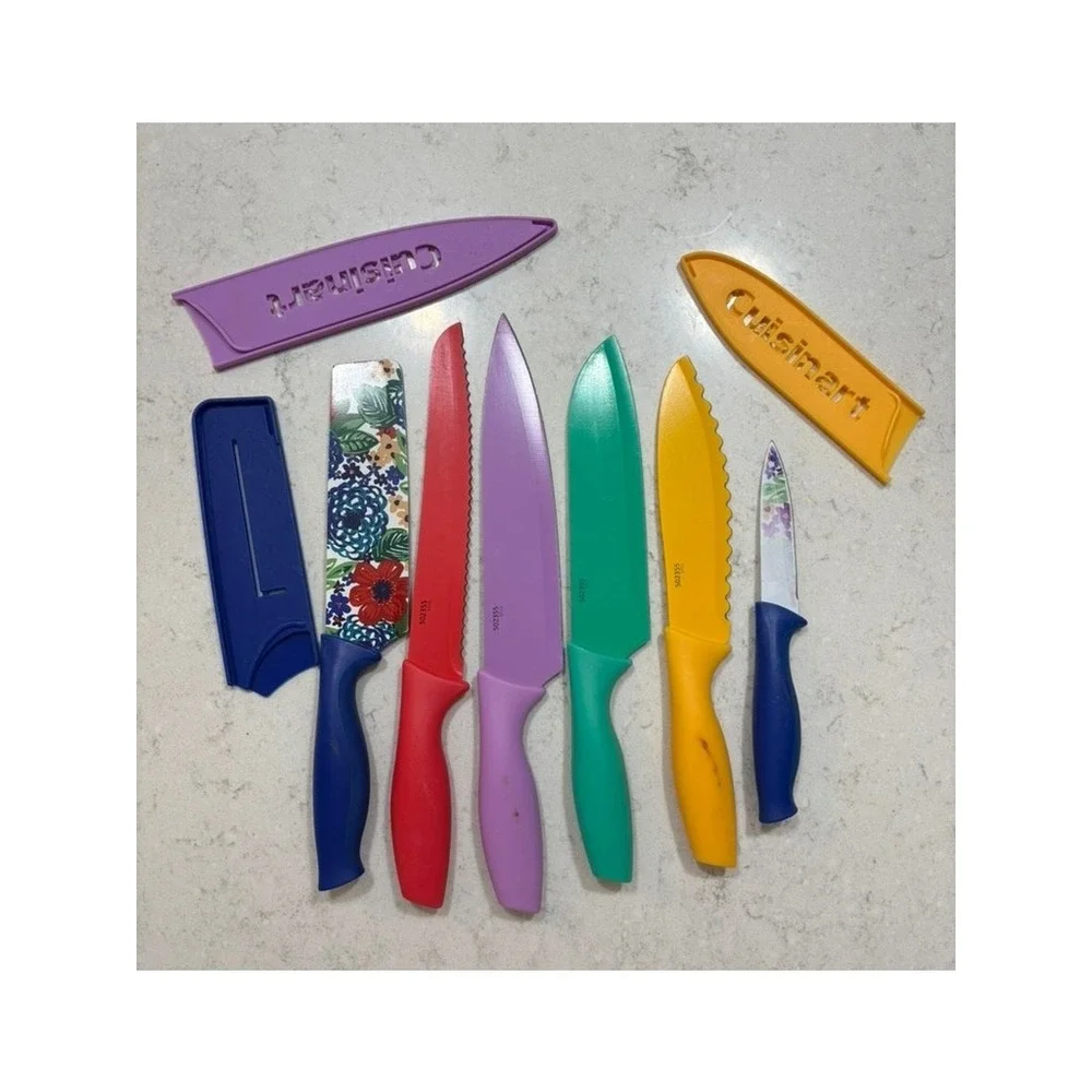Knives Random Cuisinart Pioneer Women Kitchen Colorful Blades Sheaths Qty of‎ 6